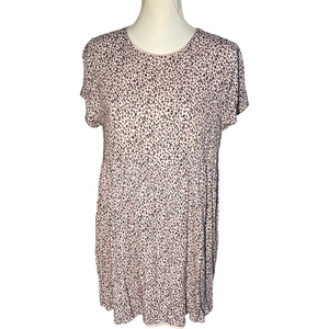 Peach Love California Womens Size L Cheetah Leopard‎ Print Mini Babydoll Dress